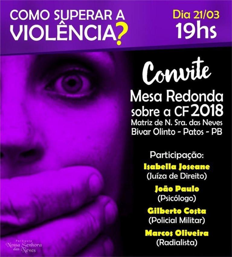 Nesta quarta (21): Mesa Redonda debaterá o tema: Como superar a violência?