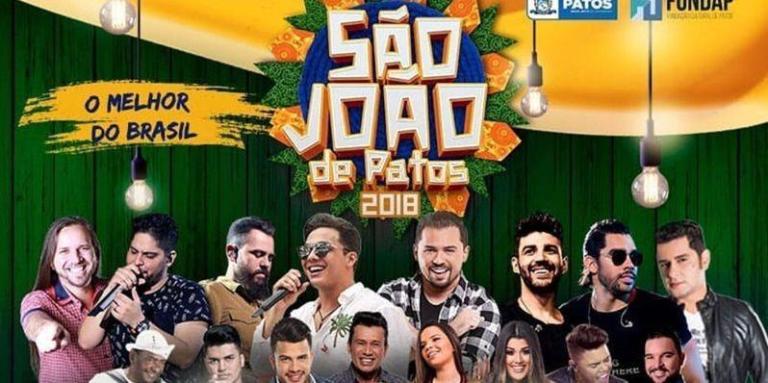 Safadão, Jorge e Mateus e Xand Avião são atrações de São João de Patos