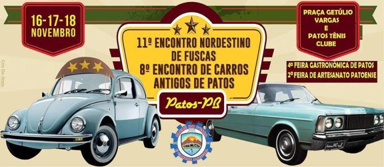De 16 a 18, Patos sedia 8º Encontro de Carros Antigos. Evento traz Festival de Gastronomia e Feira de Artesanato