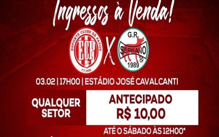 Esporte disponibiliza ingressos a preço promocional para jogo diante do Serrano