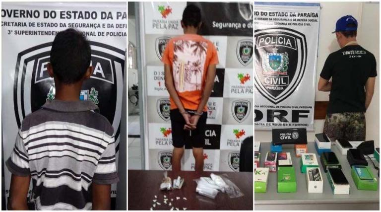 PC prende jovens e apreende adolescente suspeitos de roubo e receptação em Patos