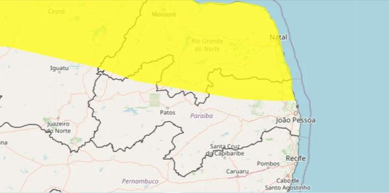 Só algumas cidades do sertão estão sob alerta para perigo potencial de chuvas